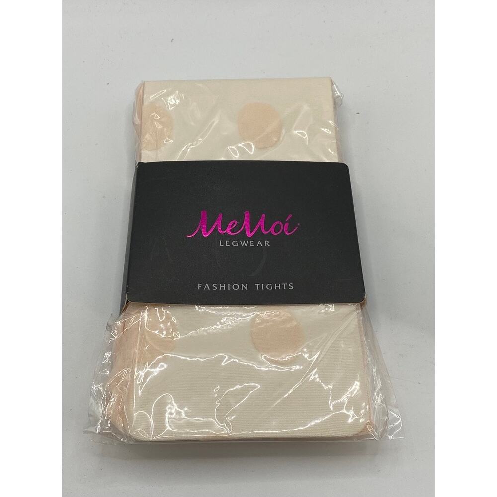 MEMOI Women's Scallop Shell Beige Super Dots Sheer Pull-On Tights SZ M/L